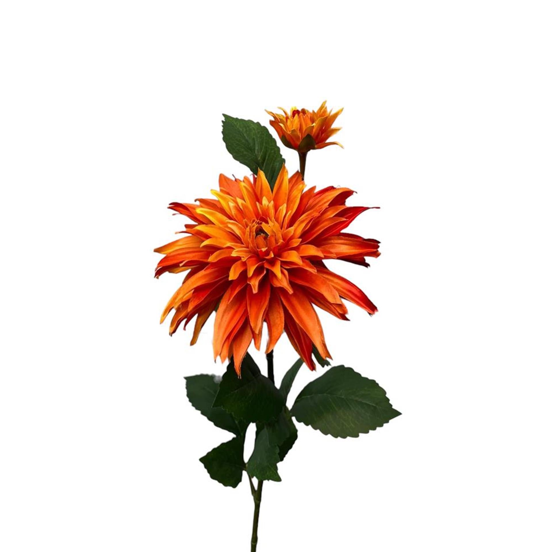 Roberts collection fleur artificielle dahlia + bourgeon 74cm orange
