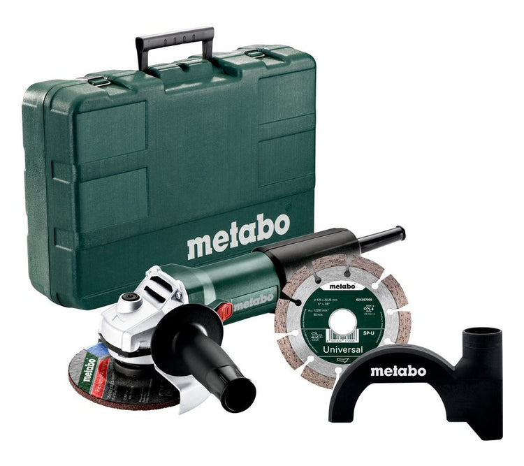 Ensemble Metabo wev 850-125 | (603611510) | meuleuse d'angle | 125 mm | 850w603611510