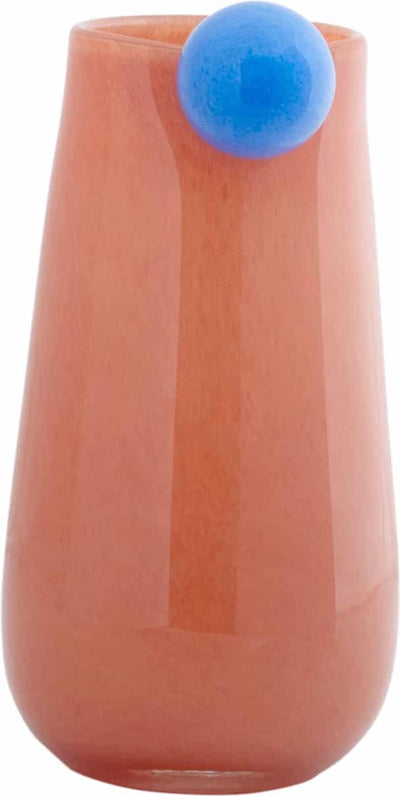 Present time Vase bolita moyen - orange - ø15cm - verre - scandinave - vase à fleurs - décoration de la maison - vase décoratif pour salon ou chambre