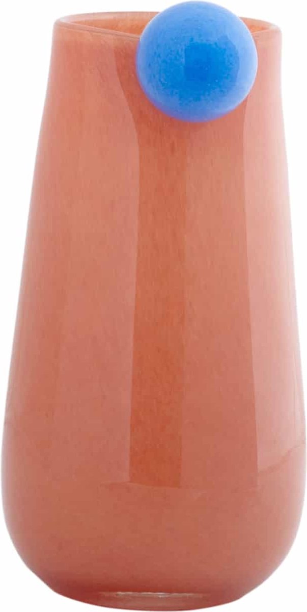 Present time Vase bolita moyen - orange - ø15cm - verre - scandinave - vase à fleurs - décoration de la maison - vase décoratif pour salon ou chambre
