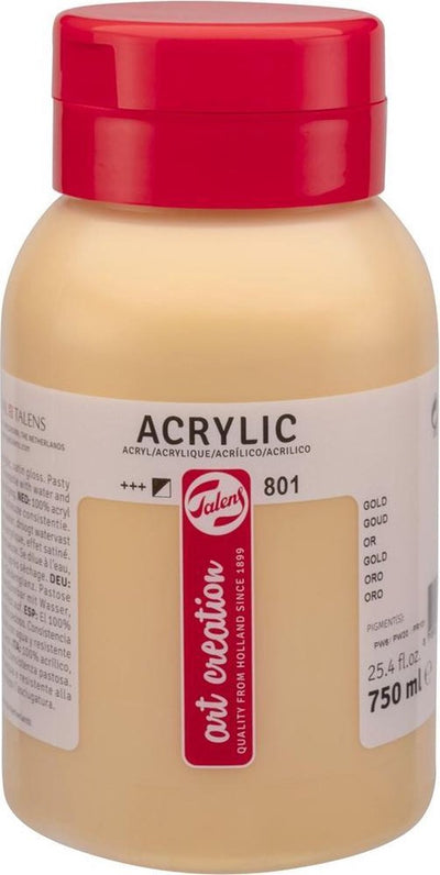 Talens art création peinture acrylique pot 750 ml or 801