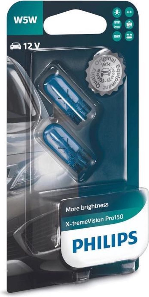 Philips 12961xvpb2 lampe de signalisation x-tremevision w5w 5 w 12 v