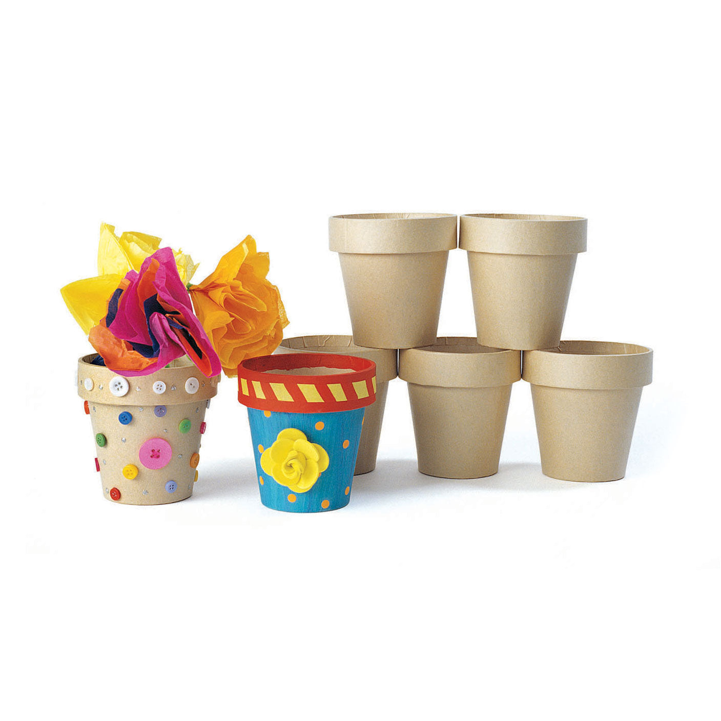Colorations - Décorez votre propre pot de fleur Papier -Moche, ensemble de 10