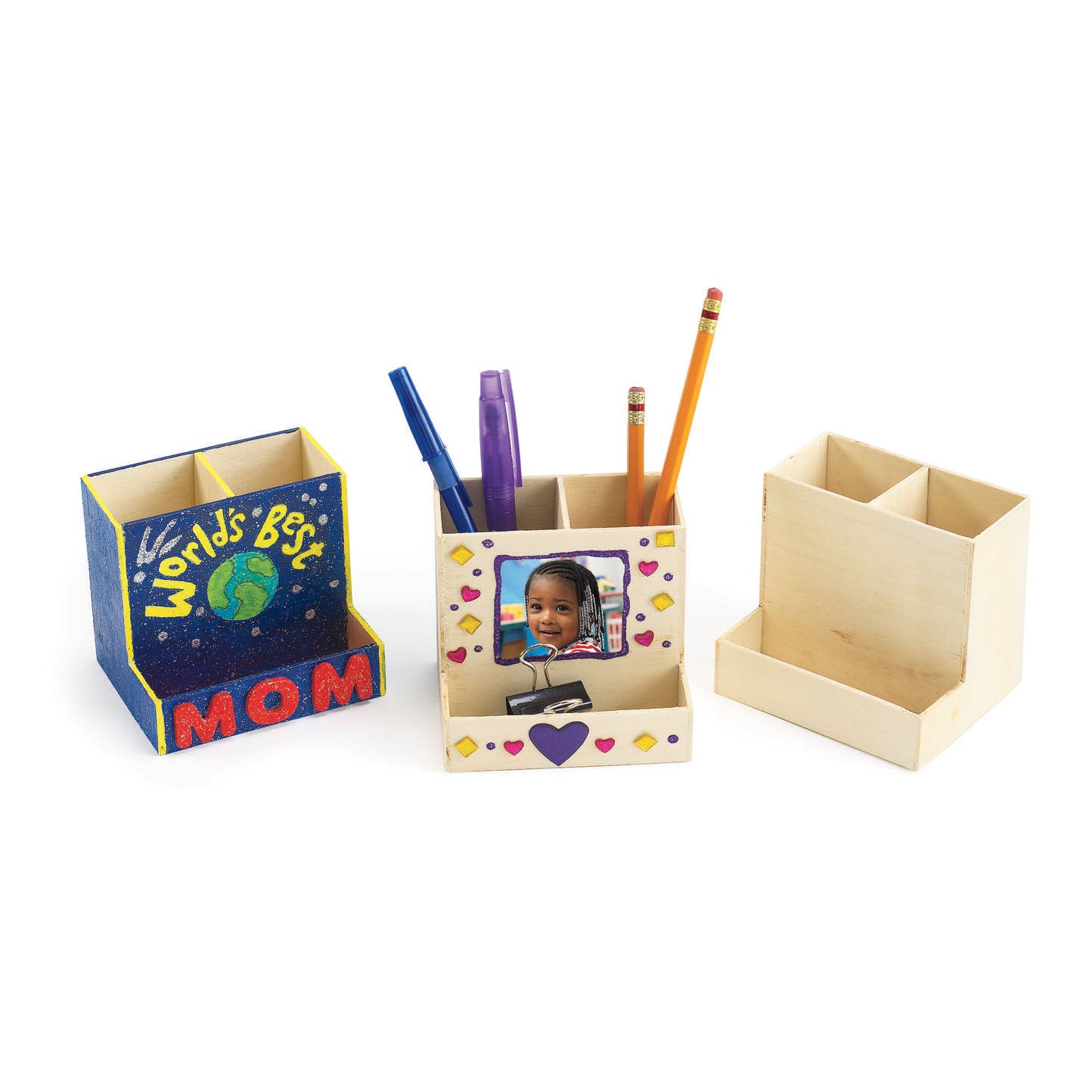 Les colorations décorent votre propre organisateur de bureau en bois, ensemble de 12