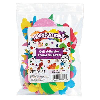 Colorations - formes en mousse autocollantes, 54 pcs.