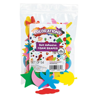 Colorations - formes en mousse autocollantes, 54 pcs.