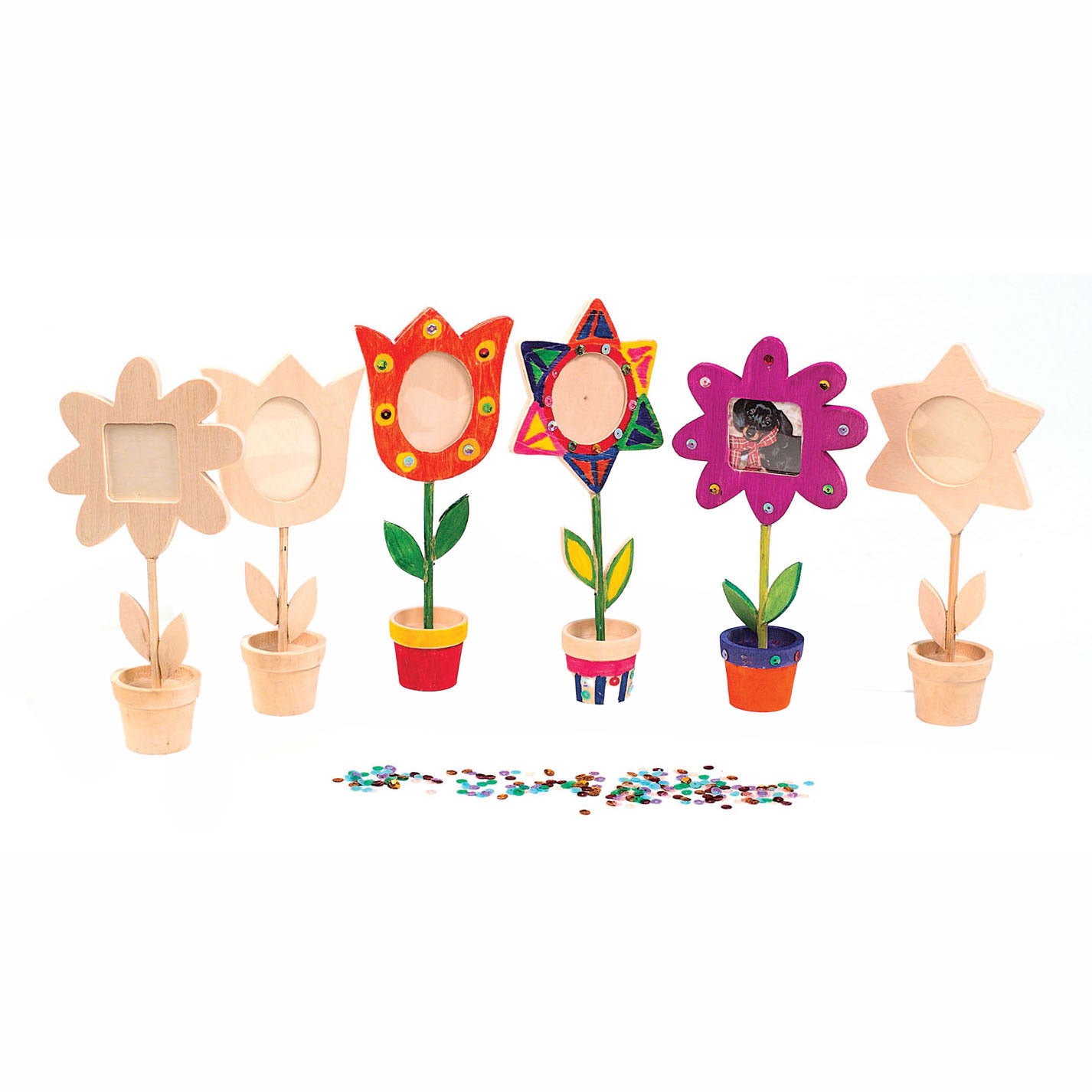 Colorations - Cadre photo en bois pour pot de fleurs, lot de 12