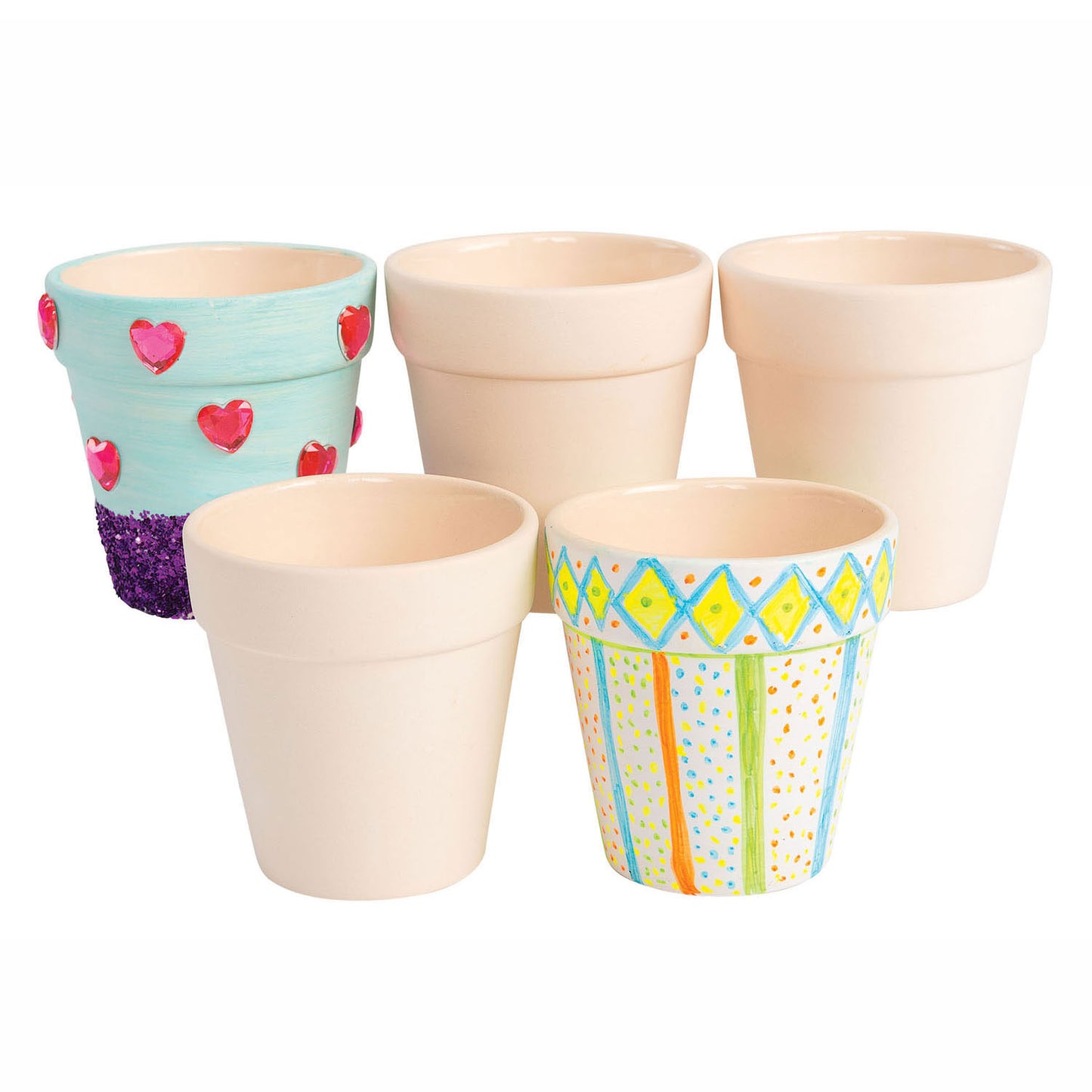 Colorations - Décorez votre propre céramique de pot de fleurs. Ensemble de 12