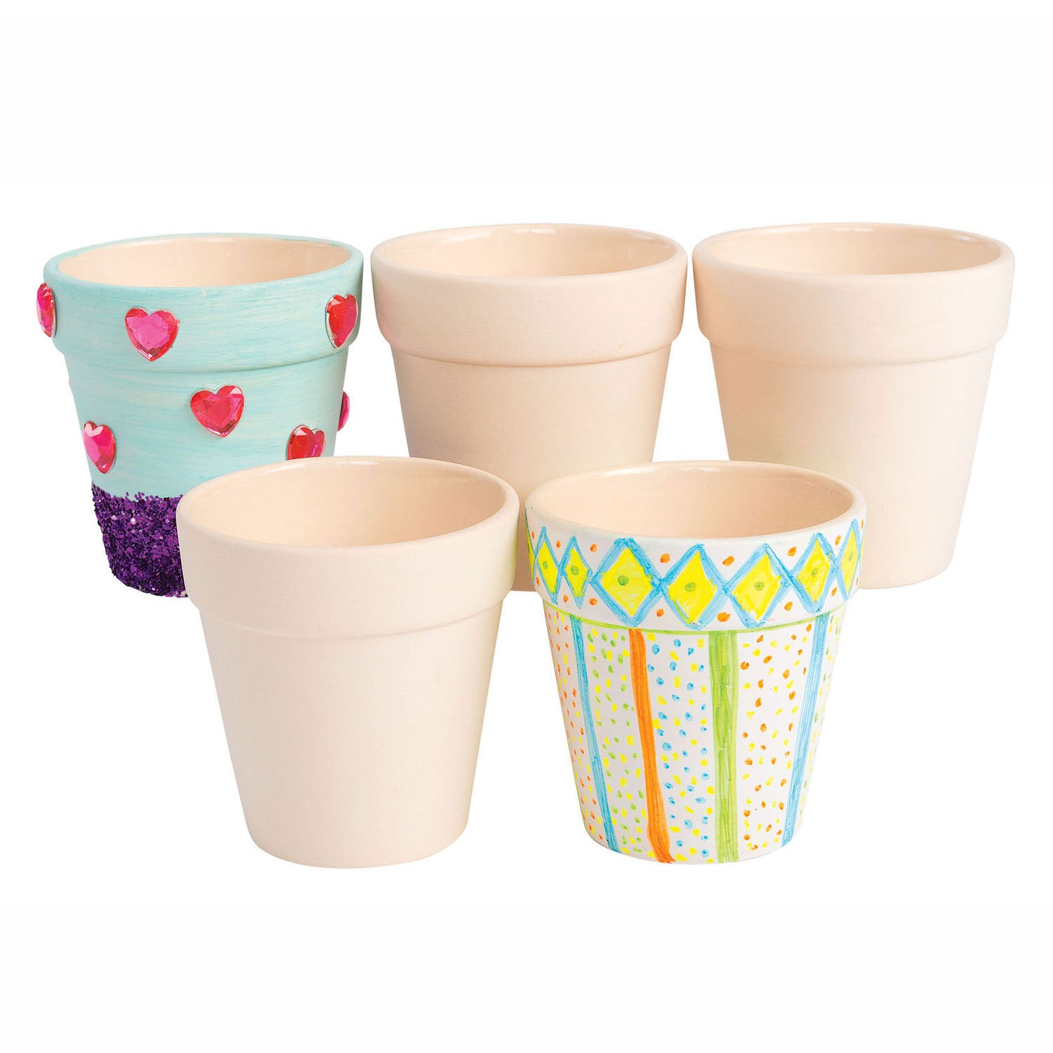Colorations - Décorez votre propre céramique de pot de fleurs. Ensemble de 12