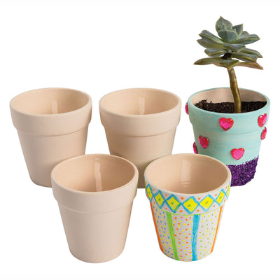 Colorations - Décorez votre propre céramique de pot de fleurs. Ensemble de 12