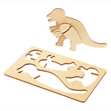Colorations Faire et décorez votre dinosaure de puzzle 3D en bois, ensemble de 4 - afbeelding 1