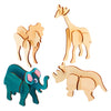 Colorations Faire et décorez vos animaux jungnés de puzzle 3D en bois, ensemble de 4
