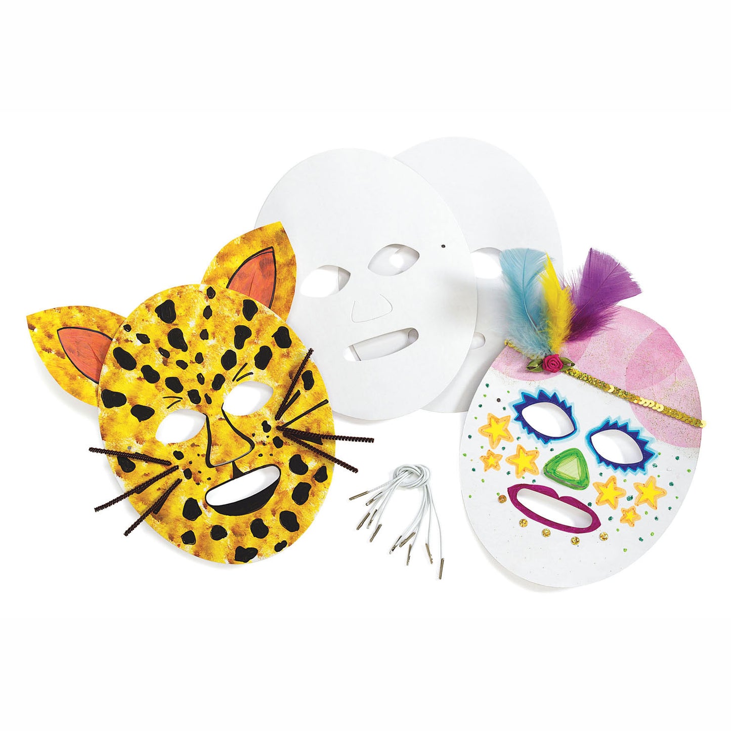 Colorations - Faites et décorez vos propres masques en carton, ensemble de 24