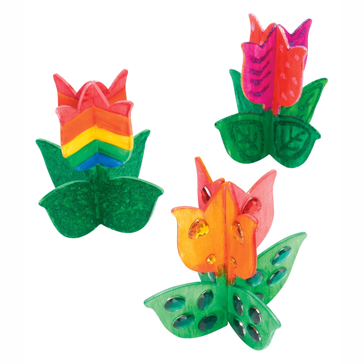 Colorations Faire et décorez votre propre tulipe en bois, ensemble de 12