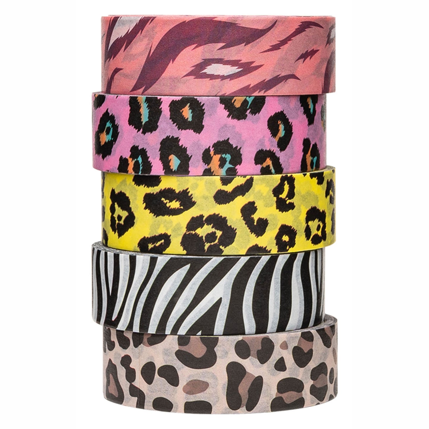 Colorations - Washi Tape Animals motifs 5 rouleaux, 5mtr.
