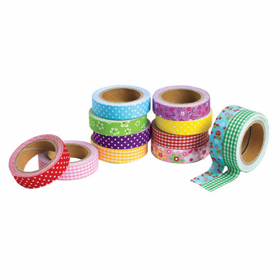 Colorations - tissu ruban et motifs, lot de 12
