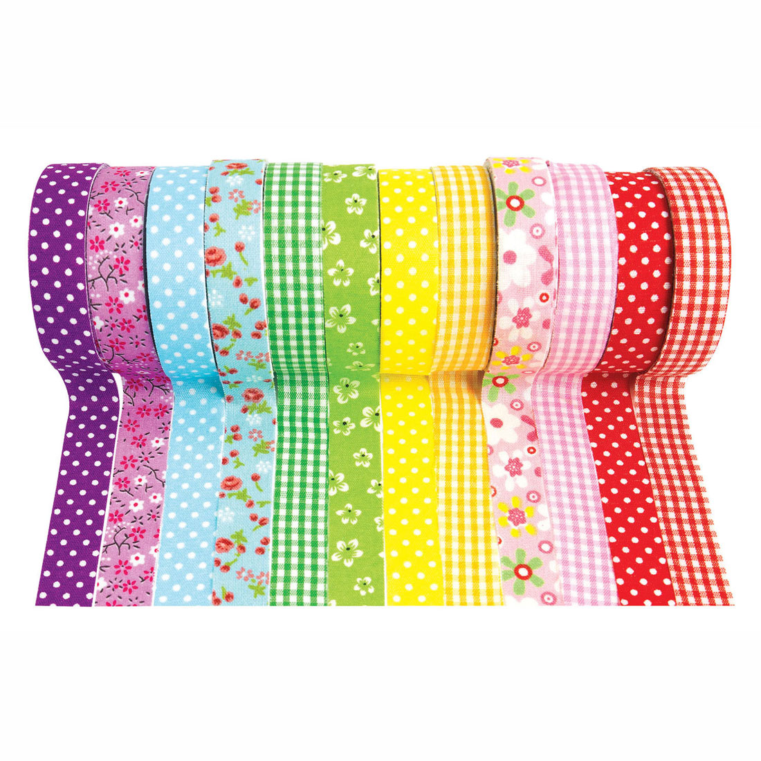 Colorations - tissu ruban et motifs, lot de 12