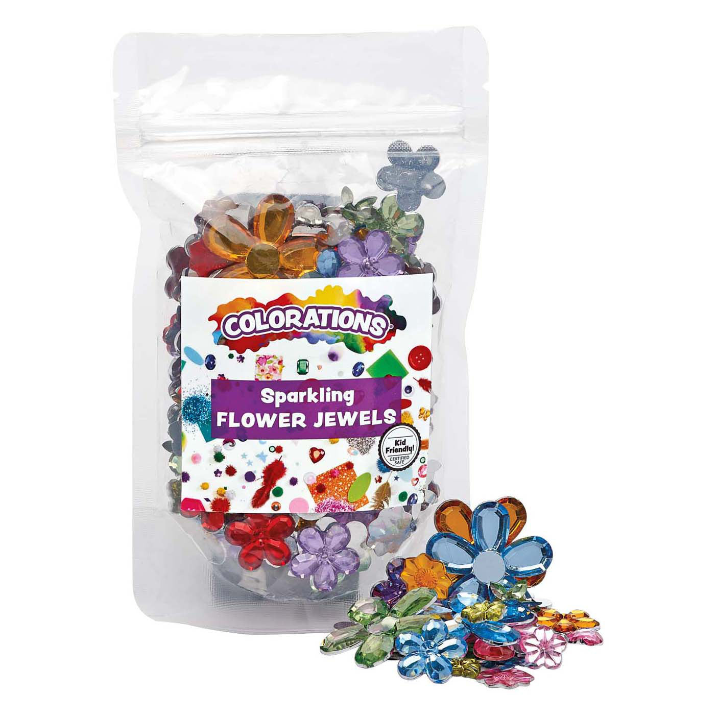 Colorations - Colored Flower Strasstones, 300st.