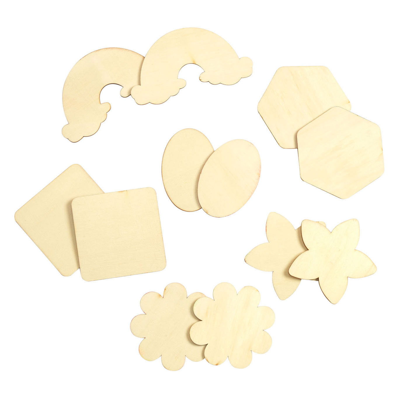 Colorations - Décorez vos propres formes d'aimants en bois, 12pcs.