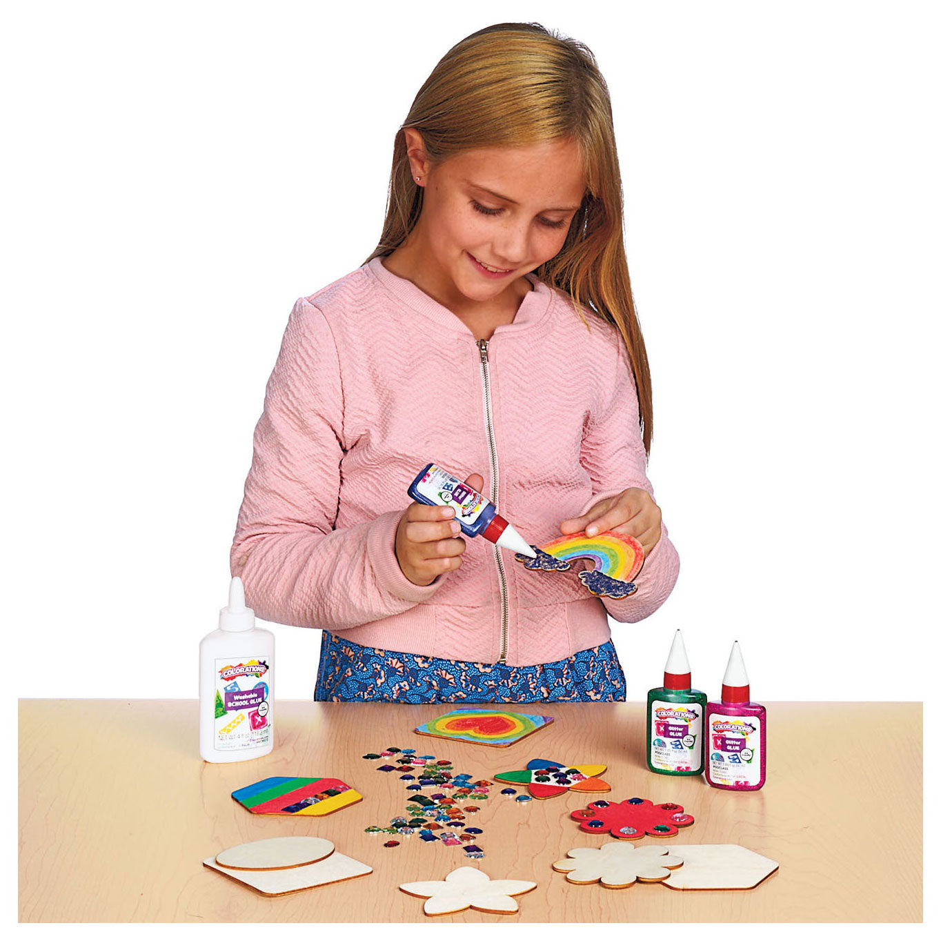 Colorations - Décorez vos propres formes d'aimants en bois, 12pcs.