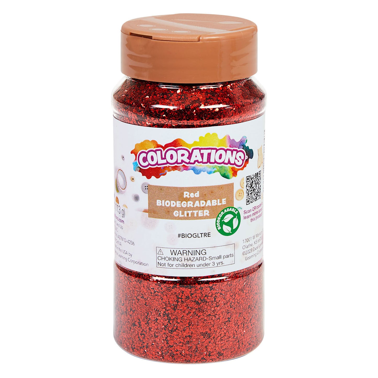Colorations - paillettes dégradables organiques - rouge, 113 grammes