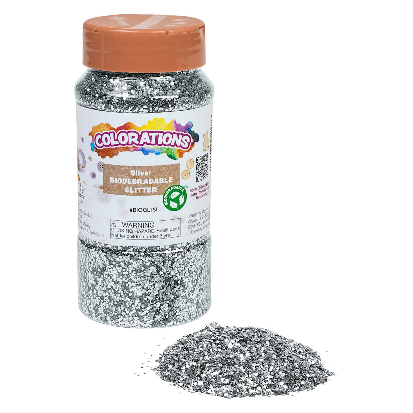Colorations Organic Degradable Glitter Silver, 113 grammes
