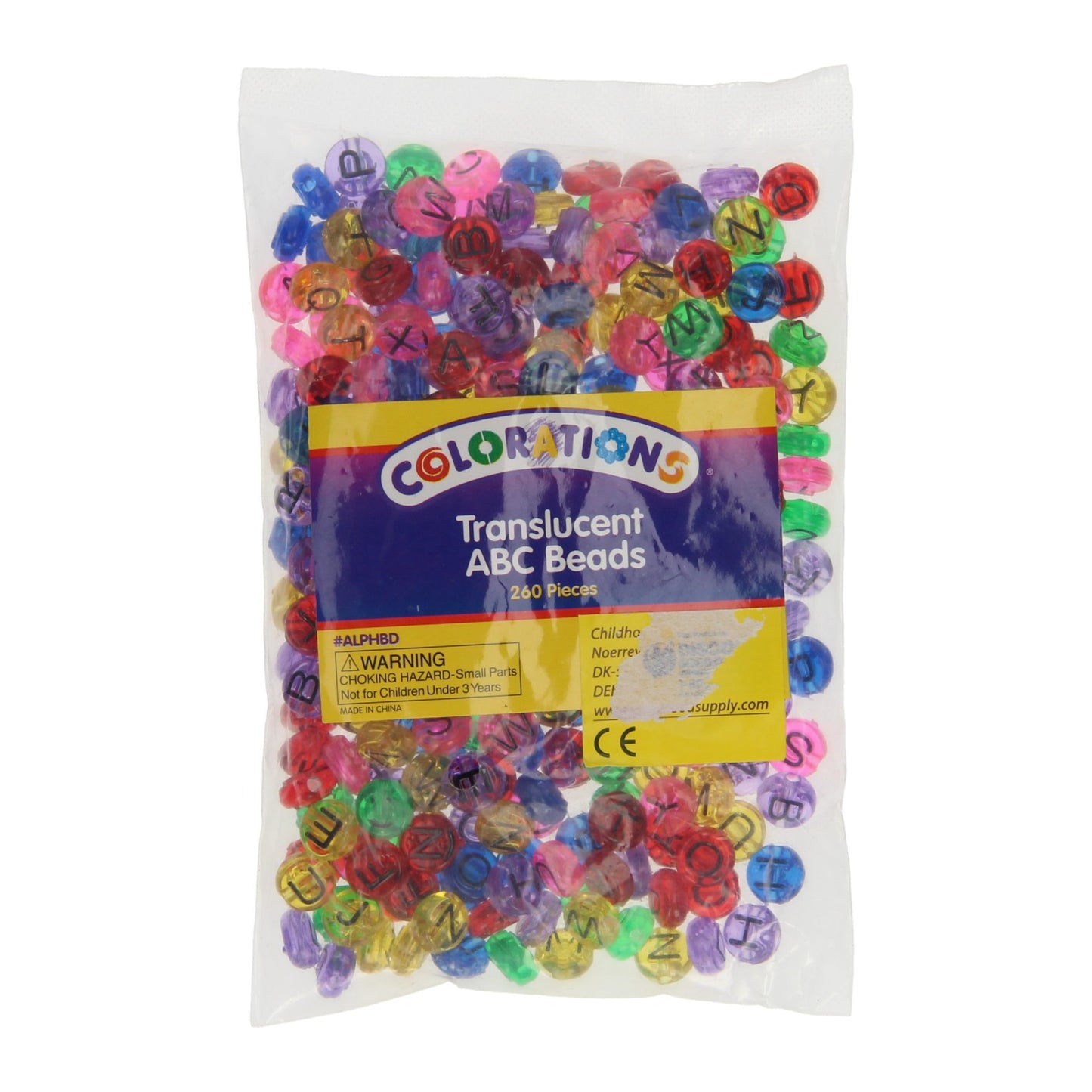 Colorations - perles alphabet transparentes, 260pcs.