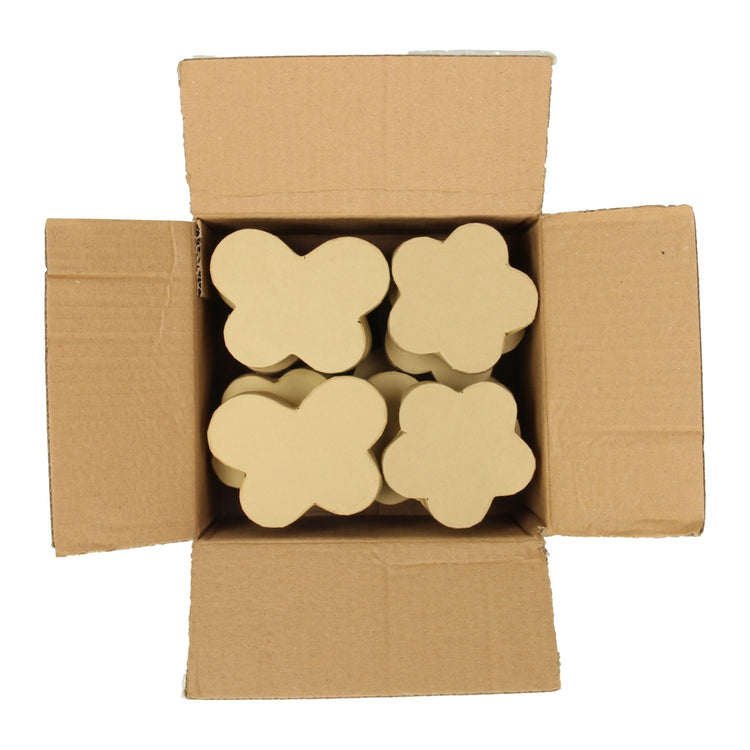 Colorations papillon et boîtes florales en papier-maca, ensemble de 12