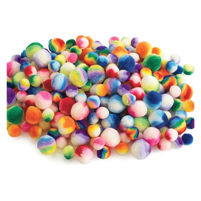 Colorations Rainbow Striped Pom Pom, 180st.