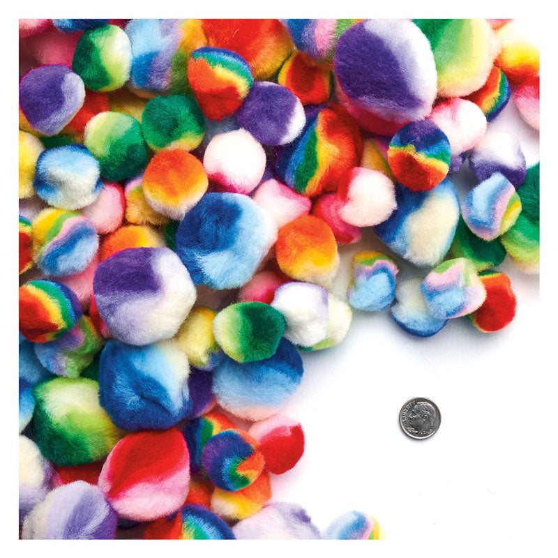 Colorations Rainbow Striped Pom Pom, 180st.