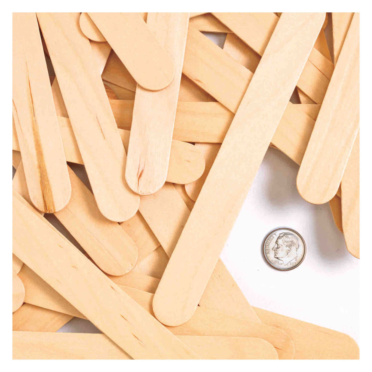 Colorations grandes bâtons d'artisanat en bois, ensemble de 100