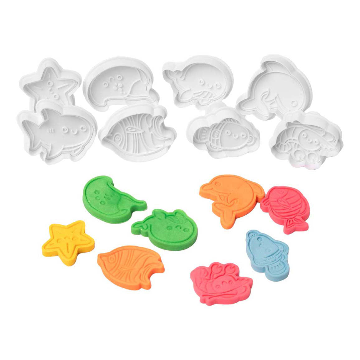 Colorations - moules d’expression animaux marins, 8pcs.