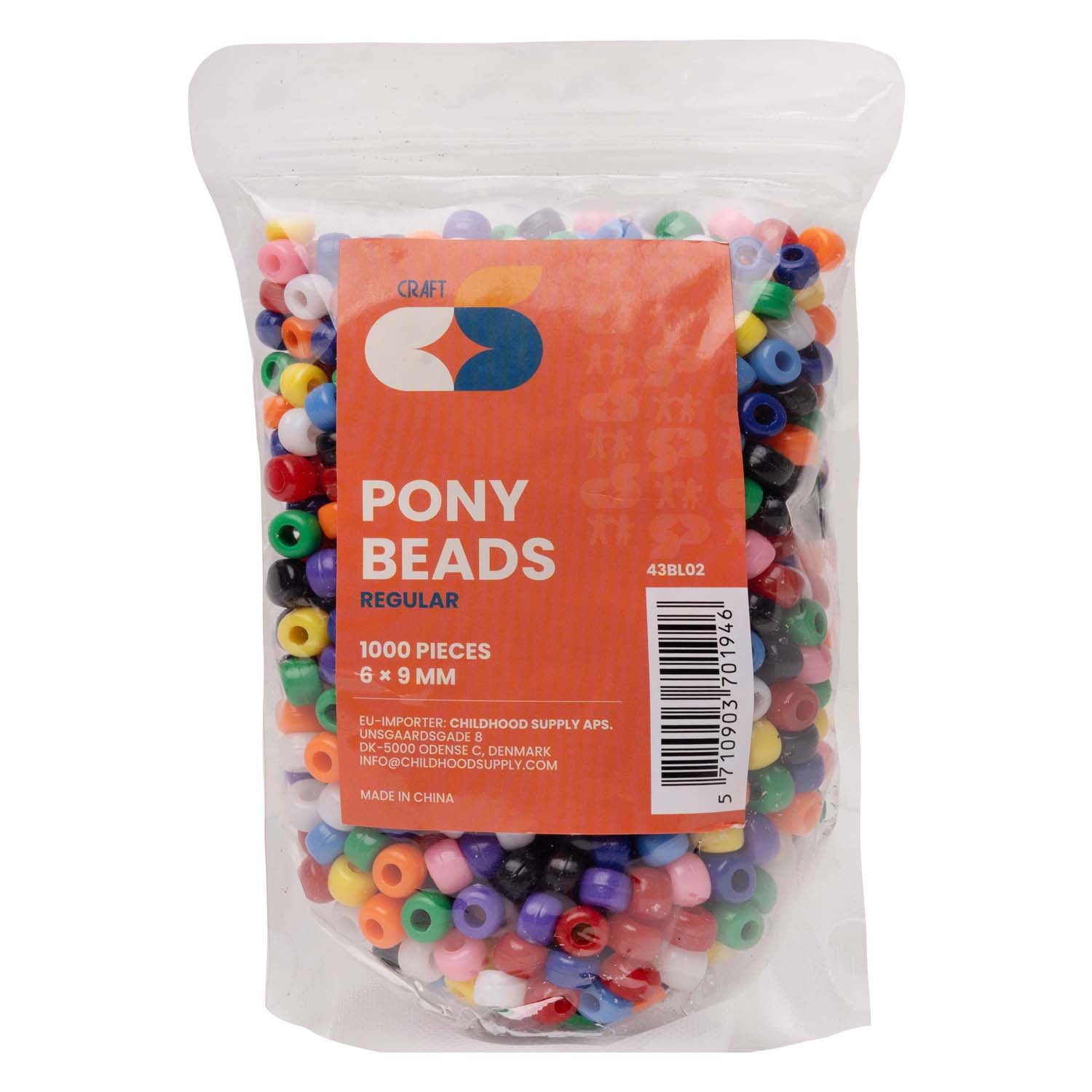 Colorations - Pie de poney Standard 6x9 mm, 1000st.