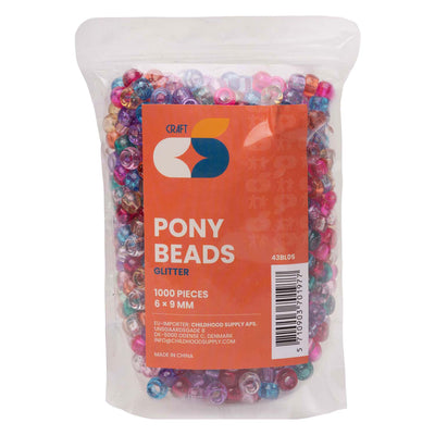 Colorations - Perles de poney paillettes 6x9 mm, 1000st.