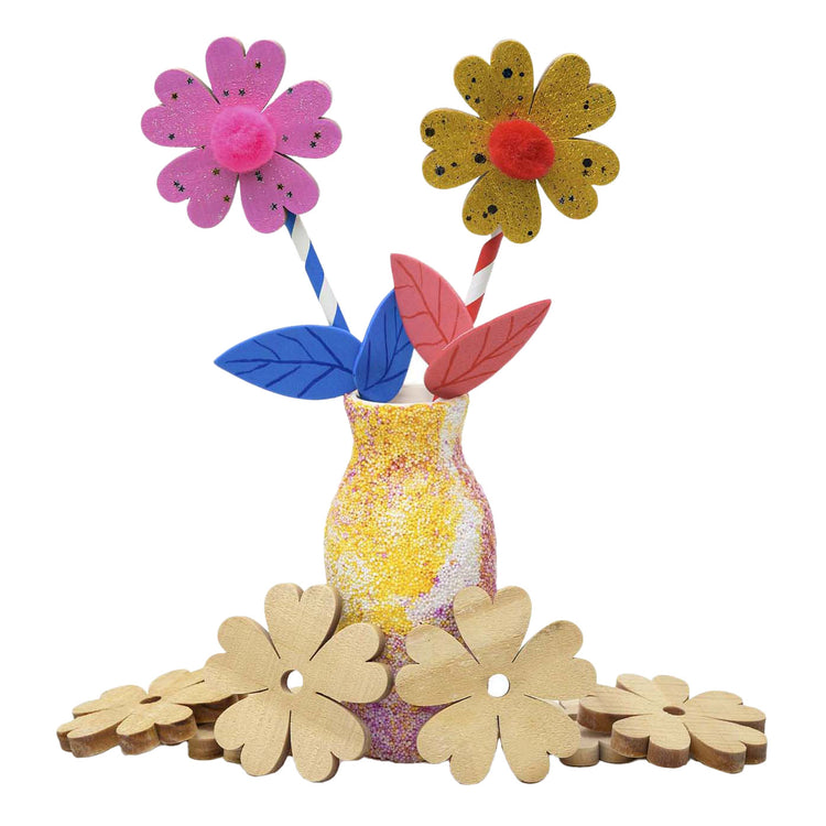 Grands fleurs en bois, 20e.