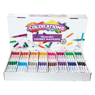 Colorations - marqueurs épais lavables - 16 couleurs, 256 pcs.