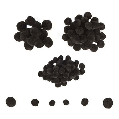 Colorations - mini-pompons noir, 100e.