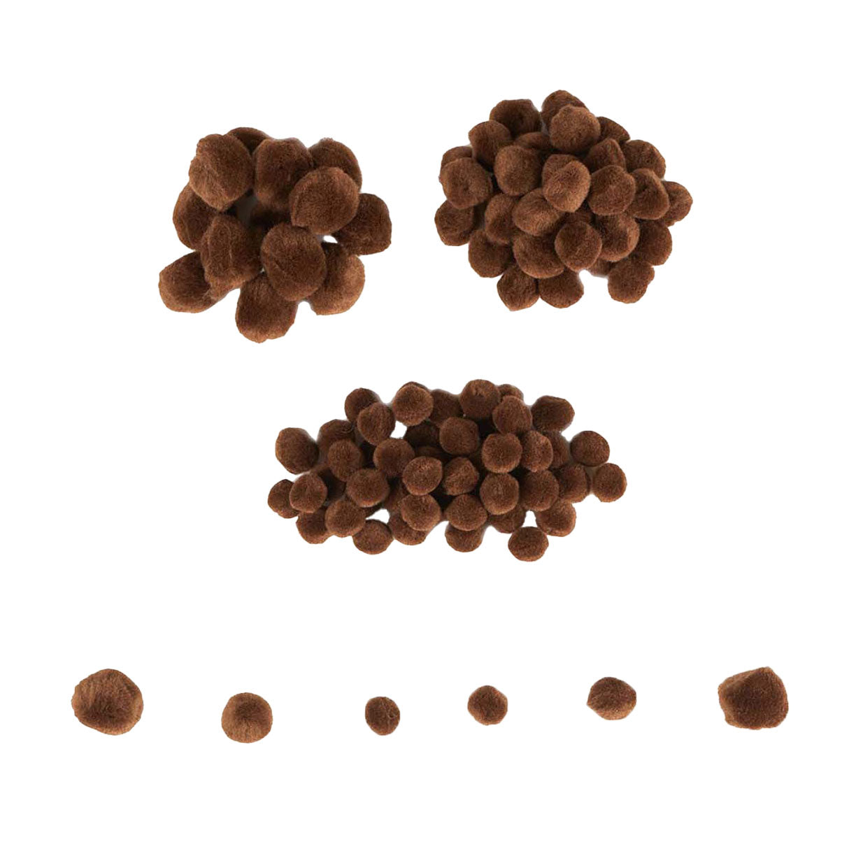 Colorations - Mini Pompons Bruin, 100e.