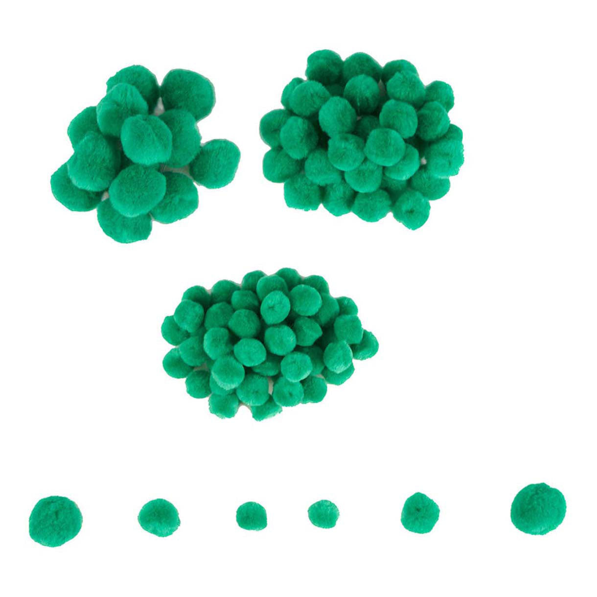 Colorations - mini-pompons vert, 100e.
