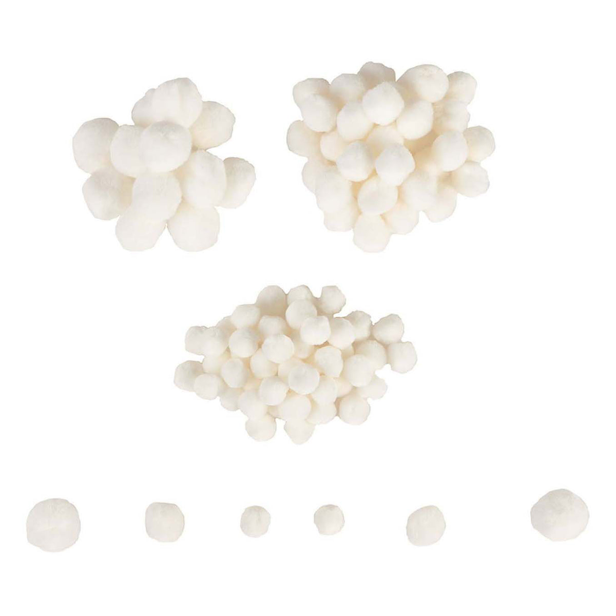 Colorations - Mini pompons blanc, 100e.