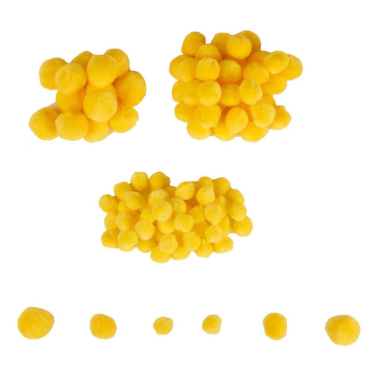 Colorations - mini-pompons jaune, 100e.
