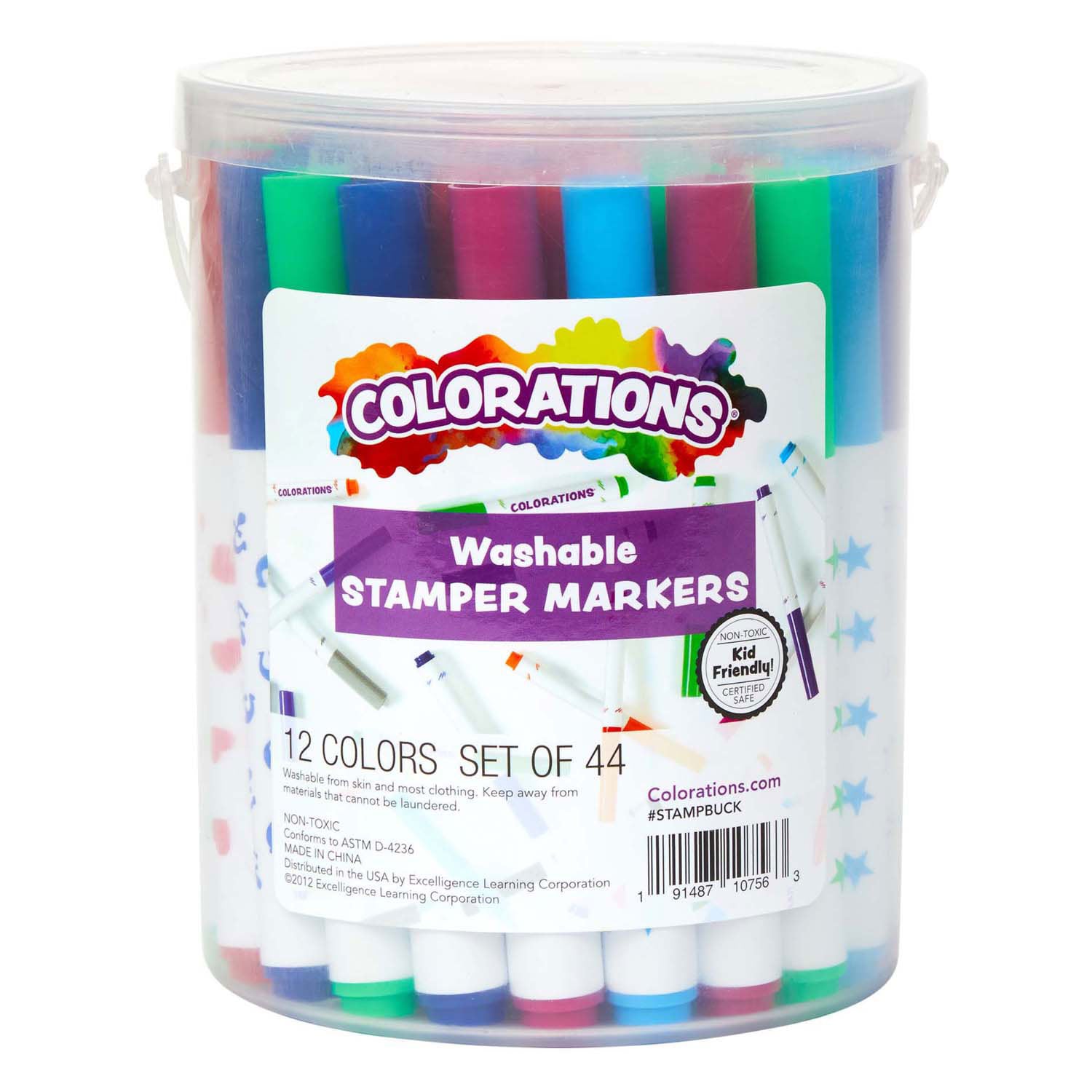 Colorations - marqueurs tampons lavables, 44 pcs.