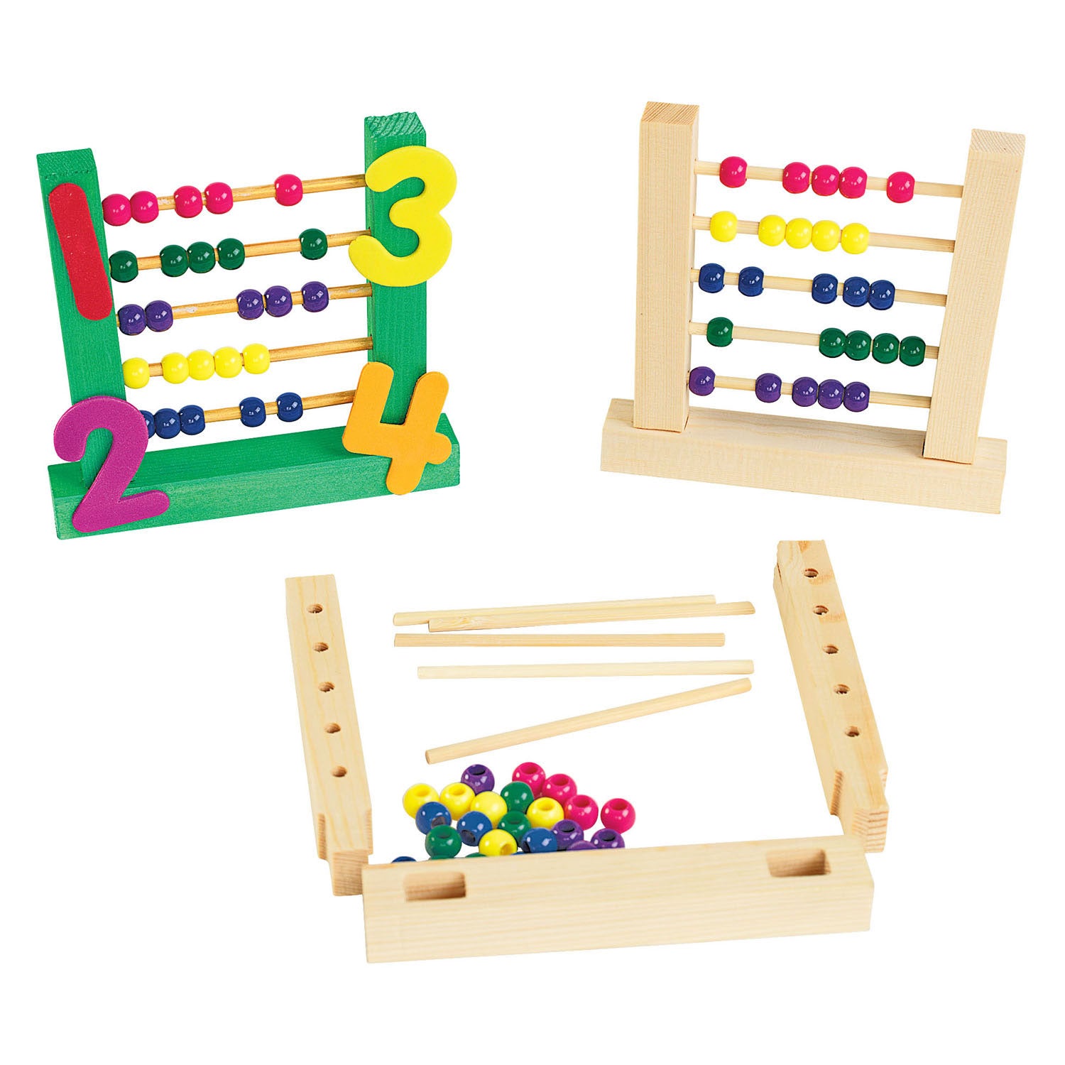 Colorations - ensemble d'artisanat de boulier en bois