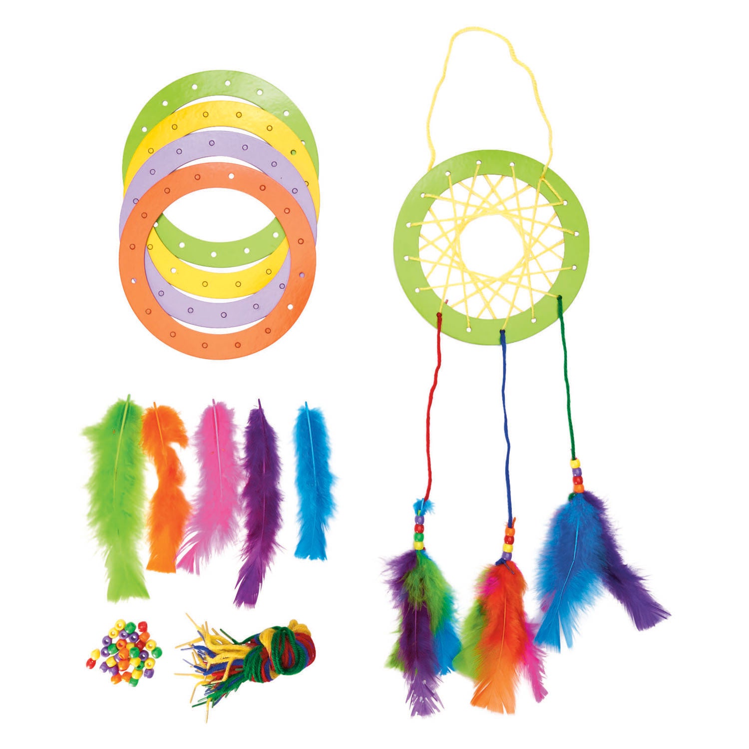 Colorations - set d'artisanat attrape-rêves colorés - lot de 12