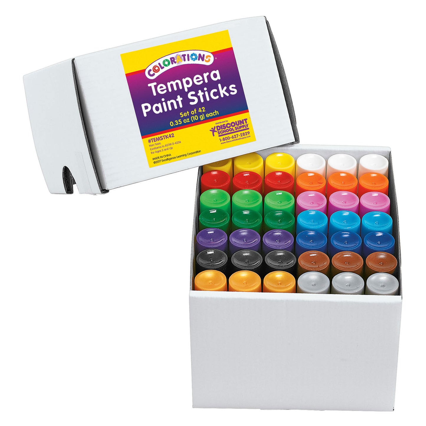 Colorations - bâtons de peinture tempera en 14 couleurs - 42 pcs.