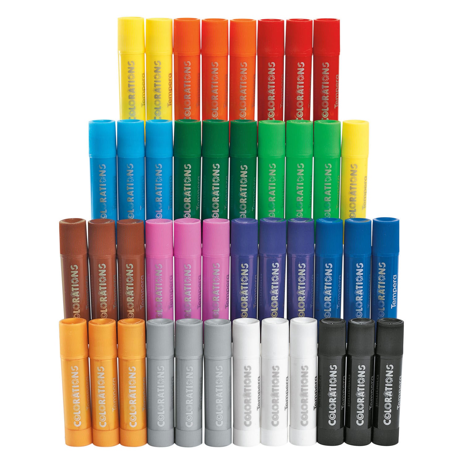 Colorations - bâtons de peinture tempera en 14 couleurs - 42 pcs.