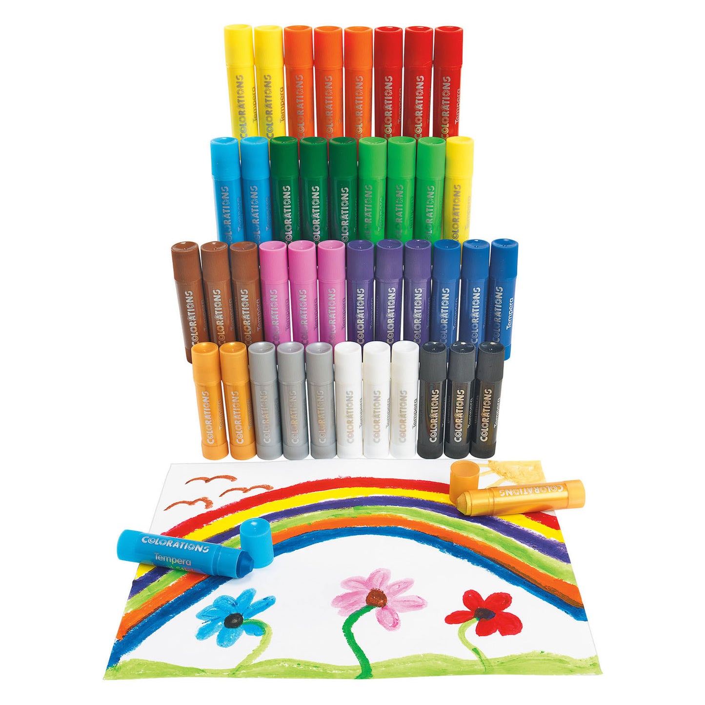 Colorations - bâtons de peinture tempera en 14 couleurs - 42 pcs.