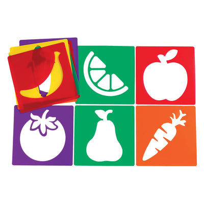 Colorations - modèles de fruits réutilisables - 12pcs.