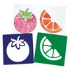 Colorations - modèles de fruits réutilisables - 12pcs.