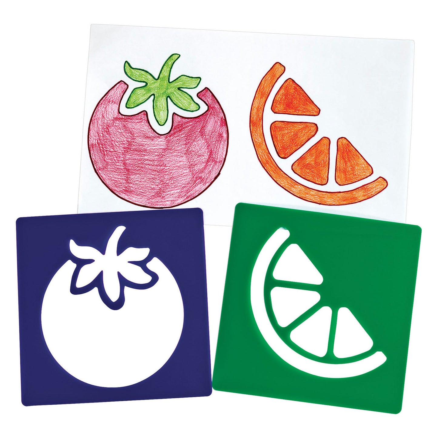 Colorations - modèles de fruits réutilisables - 12pcs.